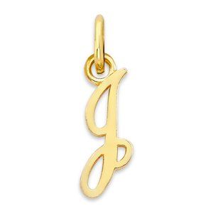 10K Gold Script Letter "J" Initial Pendant – Dainty & Elegant Jewelry